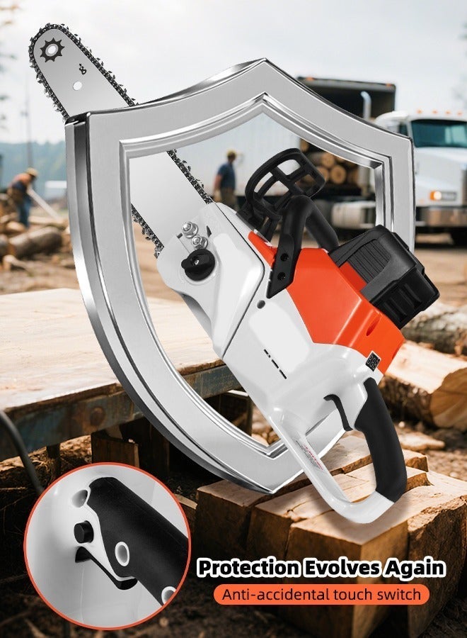 ALongDeng Cordless Chainsaw 16 Inch Electric Chainsaw Battery Powered 1Pcs 40V Rechargeable Battery with Splash Guard for Wood Cutting Tree Trimming Gardening Camping - Image 3